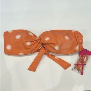 Insight coral shibori strapless bikini swim top size large NWOT